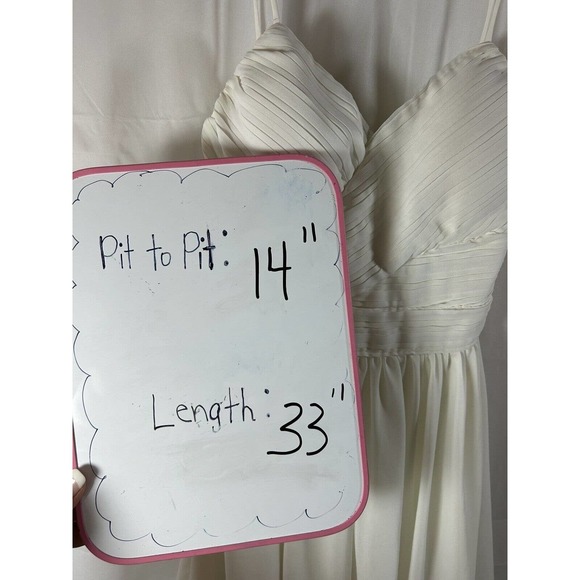 Delia*s XS Cream ivory back zip spaghetti strap lined flowy dress padded - Picture 6 of 6